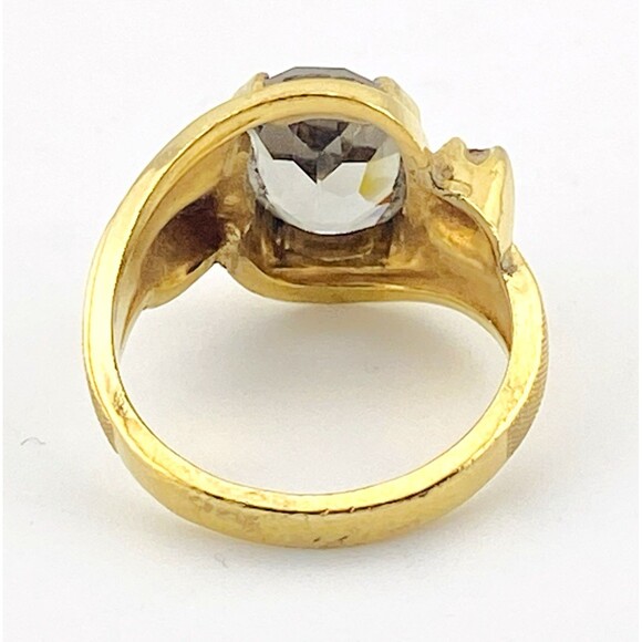 Vintage 10k Gold Filled Ring Solitaire w Accents Lavender Size 5 Signed - Picture 4 of 6